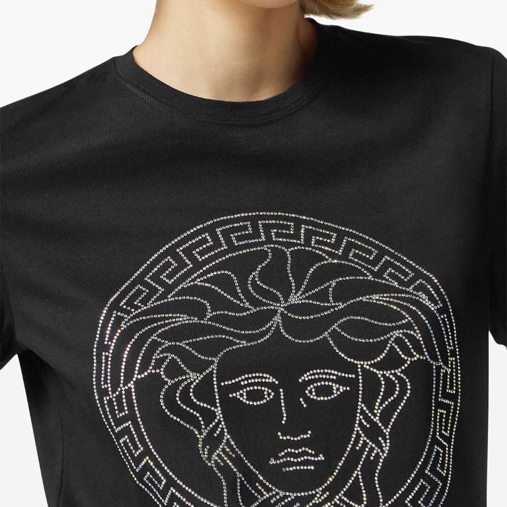 Versace Black T-Shirt with Medusa Design